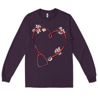 Plum custom heart stethoscope Long Sleeve Tee - MaliasSmallBusiness