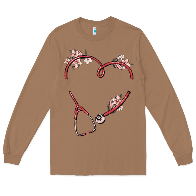 Custom Heart Stethoscope Long Sleeve Tee by MaliasSmallBusiness | Teevron