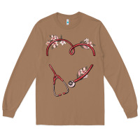 Toasted Coconut custom heart stethoscope Long Sleeve Tee - MaliasSmallBusiness