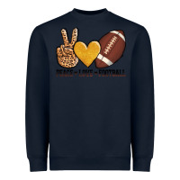 Navy peace love football Heavyweight Sweatshirt - AdoDesignShop