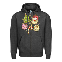 Charcoal Heather christmas conchas Zipper Hoodie - MaliasSmallBusiness