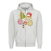 Dove Grey christmas conchas Zipper Hoodie - MaliasSmallBusiness