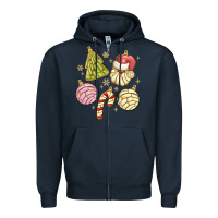 Navy christmas conchas Zipper Hoodie - MaliasSmallBusiness