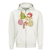 Oatmeal Heather christmas conchas Zipper Hoodie - MaliasSmallBusiness