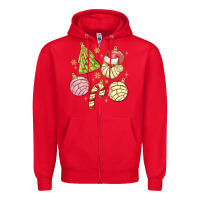 Red christmas conchas Zipper Hoodie - MaliasSmallBusiness