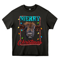 Asphalt merry christmas highland calf baby cow Heavy Core Tee - RanaPortraitStore