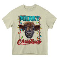 Mossy merry christmas highland calf baby cow Heavy Core Tee - RanaPortraitStore