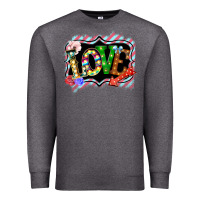 Charcoal Heather love frame digital valentines day Premium Sweatshirt - Bettercallsaul