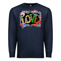 Navy love frame digital valentines day Premium Sweatshirt - Bettercallsaul
