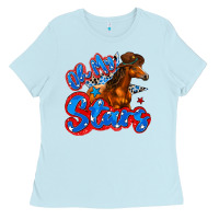 Baby Blue oh my stars horse Ladies Tee - Zillion Design Studio