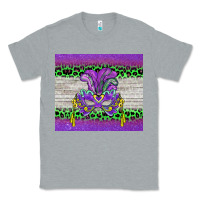 Heather Grey mardi gras  mask Classic Tee - BarkalooDesign