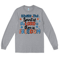 Heather Grey where the spirit of the lord is there is freedom Long Sleeve Tee - MaliasSmallBusiness