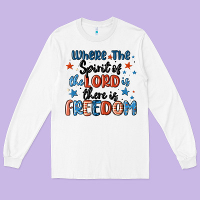 Where The Spirit Of The Lord Is There Is Freedom Long Sleeve Tee Designed By Maliassmallbusiness