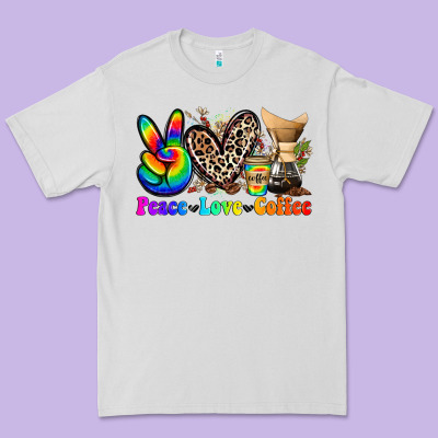 Peace Love  Coffee Premium Tee Designed By Zillion Design Studio