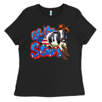 Black oh my stars cow Ladies Tee - Zillion Design Studio