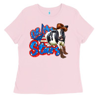 Bubblegum Pink oh my stars cow Ladies Tee - Zillion Design Studio