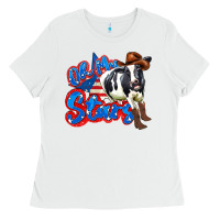 White oh my stars cow Ladies Tee - Zillion Design Studio