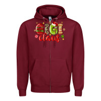 Burgundy gigi claus Zipper Hoodie - MaliasSmallBusiness
