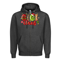 Charcoal Heather gigi claus Zipper Hoodie - MaliasSmallBusiness
