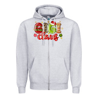 Heather Grey gigi claus Zipper Hoodie - MaliasSmallBusiness