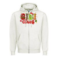 Oatmeal Heather gigi claus Zipper Hoodie - MaliasSmallBusiness