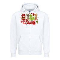 White gigi claus Zipper Hoodie - MaliasSmallBusiness