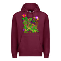 Burgundy Louisiana map Mardi Gras Premium Hoodie - NancyCooperArtShop