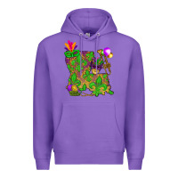 Purple Louisiana map Mardi Gras Premium Hoodie - NancyCooperArtShop