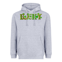 Heather Grey st. patrick's day lucky with clovers and horseshoe Heavyweight Hoodie - RanaPortraitStore
