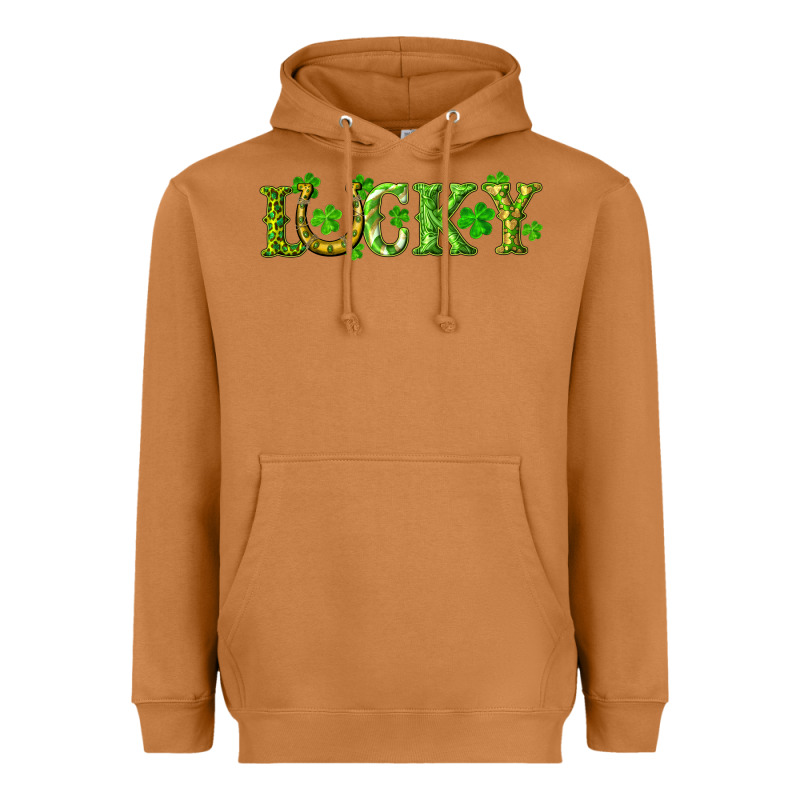 St. Patrick's Day Lucky With Clovers And Horseshoe Heavyweight Hoodie by RanaPortraitStore | Teevron