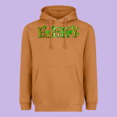 St. Patrick's Day Lucky With Clovers And Horseshoe Heavyweight Hoodie Designed By Ranaportraitstore