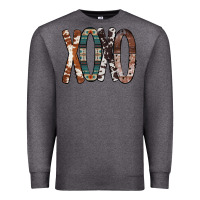 Charcoal Heather Xoxo Leopard Heart Premium Sweatshirt - Bettercallsaul