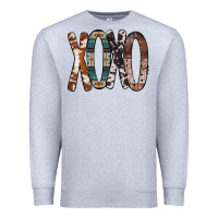 Heather Grey Xoxo Leopard Heart Premium Sweatshirt - Bettercallsaul