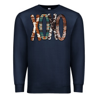 Navy Xoxo Leopard Heart Premium Sweatshirt - Bettercallsaul