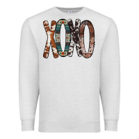 Oatmeal Heather Xoxo Leopard Heart Premium Sweatshirt - Bettercallsaul