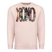 Pale Pink Xoxo Leopard Heart Premium Sweatshirt - Bettercallsaul