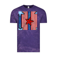 Cloud Purple 4th of july stars and stripes seamless pattern Vintage Tee - BundleAndBundleShop