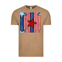 Vintage Coffee 4th of july stars and stripes seamless pattern Vintage Tee - BundleAndBundleShop