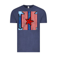 Vintage Denim 4th of july stars and stripes seamless pattern Vintage Tee - BundleAndBundleShop