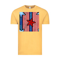 Vintage Mustard 4th of july stars and stripes seamless pattern Vintage Tee - BundleAndBundleShop