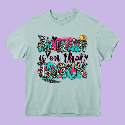 My Heart Is On That Track Heavy Core Tee Designed By Zillion Design Studio
