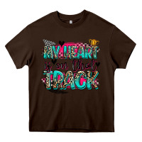 Chocolate Brown my heart is on that track Heavy Core Tee - Zillion Design Studio