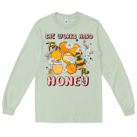 Matcha she works hard for the honey Long Sleeve Tee - MaliasSmallBusiness