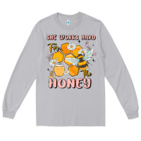 Moon Dust she works hard for the honey Long Sleeve Tee - MaliasSmallBusiness