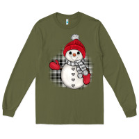 Army Green grey christmas snowman Long Sleeve Tee - JahusDesignShop