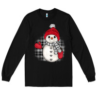 Black grey christmas snowman Long Sleeve Tee - JahusDesignShop
