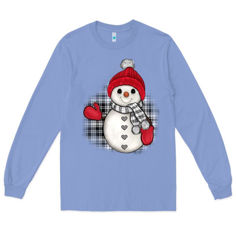 Grey Christmas Snowman Long Sleeve Tee by JahusDesignShop | Teevron