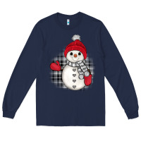Navy grey christmas snowman Long Sleeve Tee - JahusDesignShop