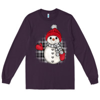 Plum grey christmas snowman Long Sleeve Tee - JahusDesignShop
