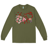 Army Green valentine's day stethoscope Long Sleeve Tee - MaliasSmallBusiness